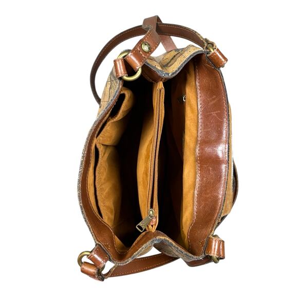 Patricia Nash Larone Shoulder Bag Purse European Map Leather Global Print Unique - Picture 8 of 12